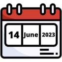 Illustration of a calendar showing the date 14 June 2023