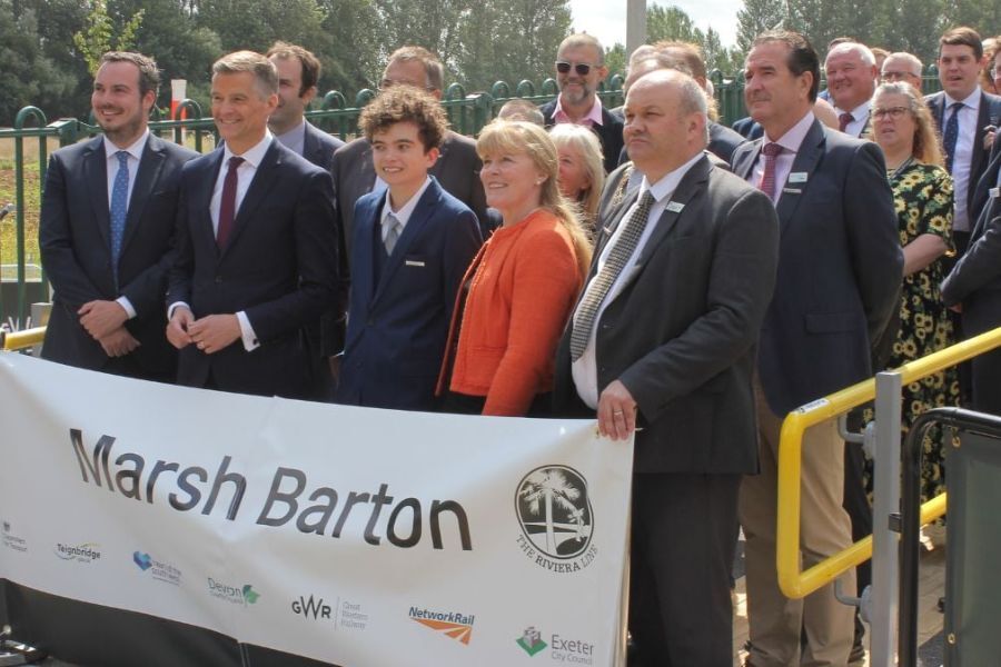guests at Marsh Barton station opening