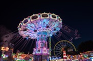 Funfair ride at night