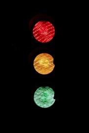 Red amber green traffic lights