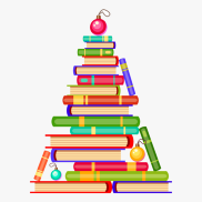 christmas tree made of books