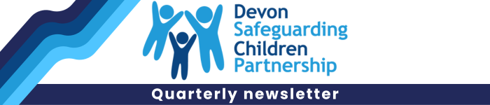 a header for the Devon SCP quarterly newsletter featuring the Devon SCP logo