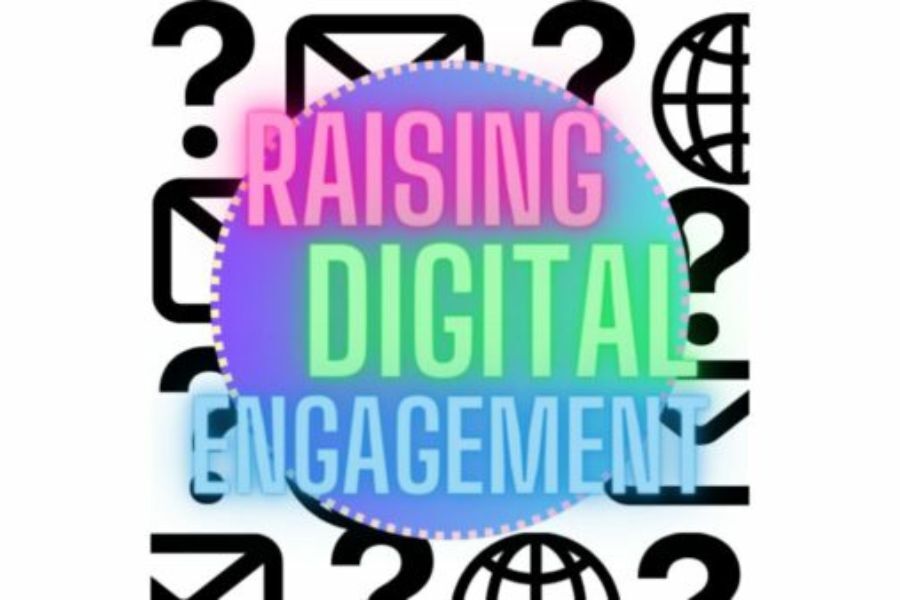 The winning logo, reading 'Raising Digital Engagement'