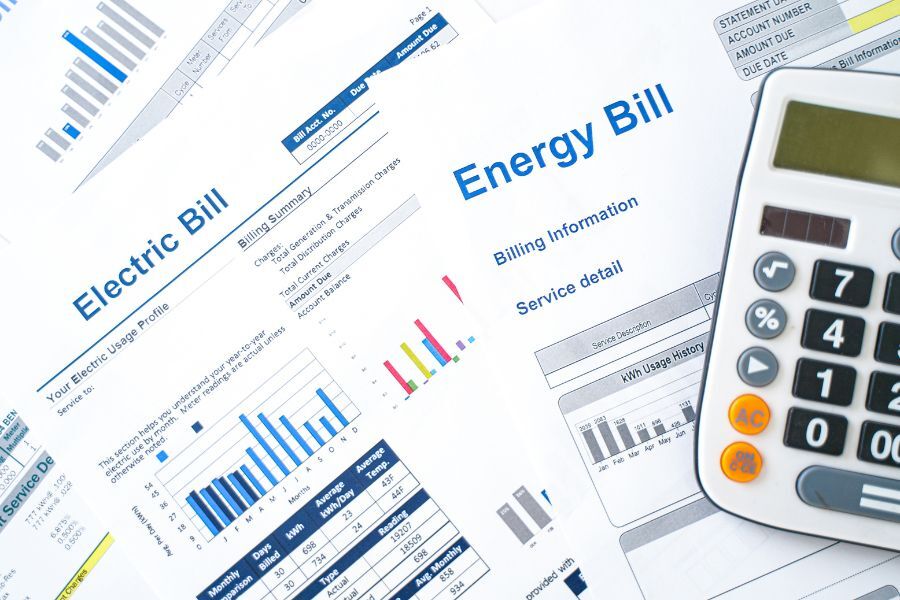 Energy bill with calculator