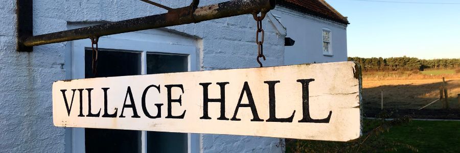 Village hall sign