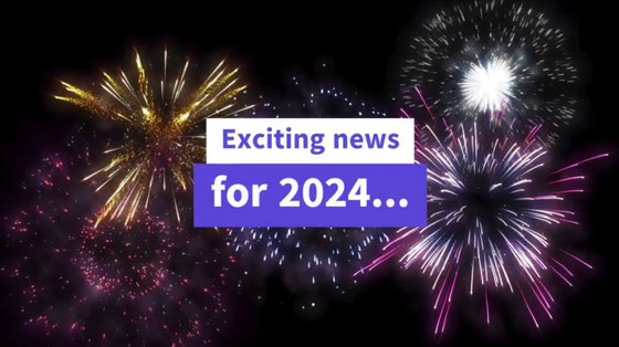 photo of fireworks with a banner saying ‘exciting news for 2024’.