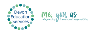 Devon Education Services and You, me, us safeguarding logos