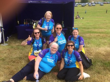 Group of girls running 