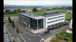 Exeter Science Park buildings with solar panels on the roof