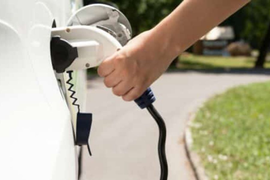 An electric vehicle recharging