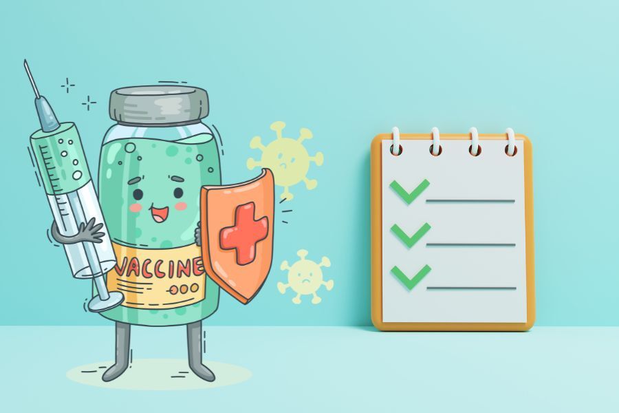 cartoon vaccination and checklist