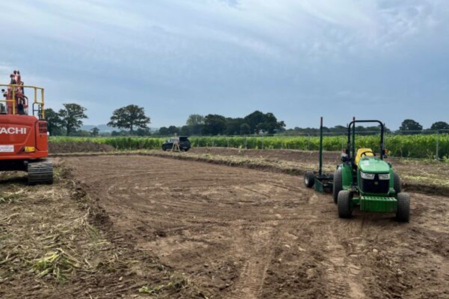 Diggers starting work to relocate the cricket ground in Cullompton