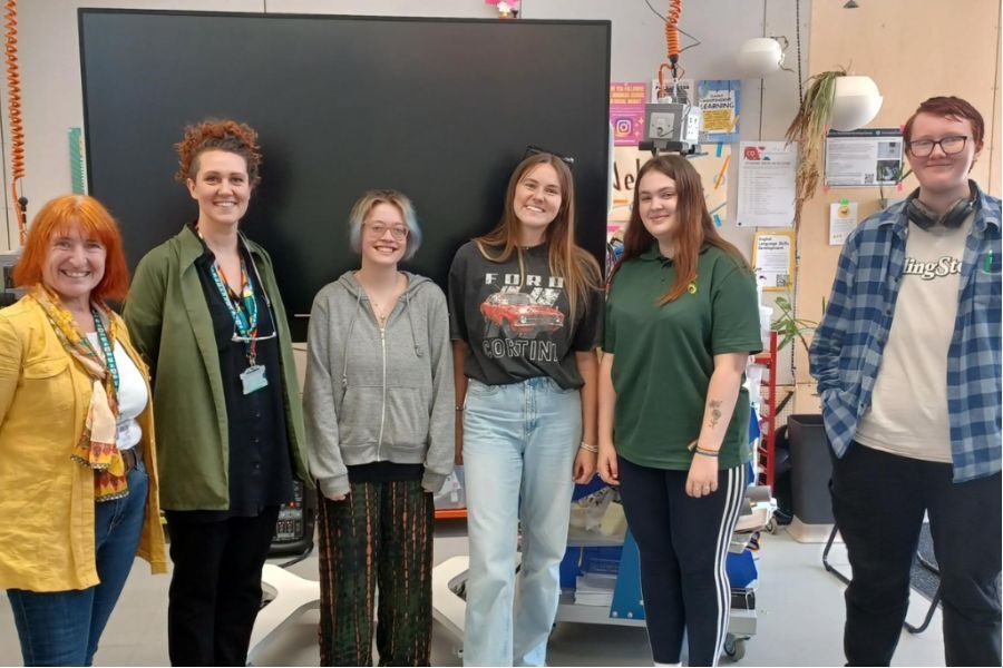 A small group of our care leavers with staff at the University of Exeter