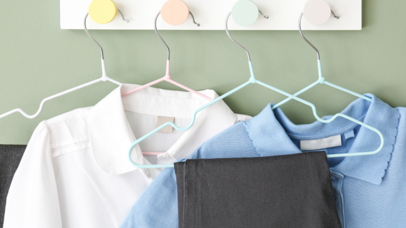 School uniform on hangers