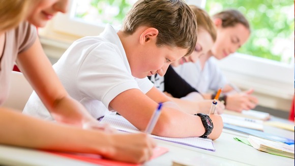 Child working in classroom