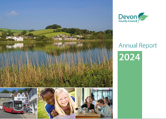 Front cover of Annual Report depicting images of Devon and its people.