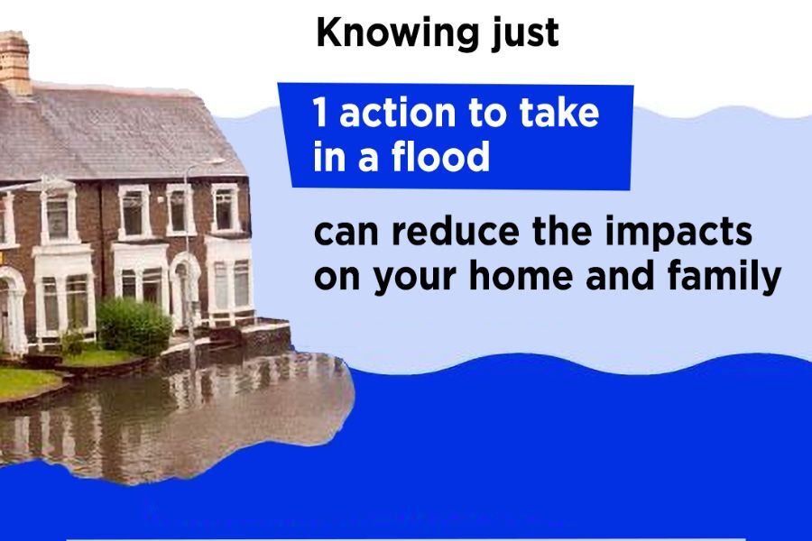 Knowing just one action to take in a flood can reduce the impacts on your home and family