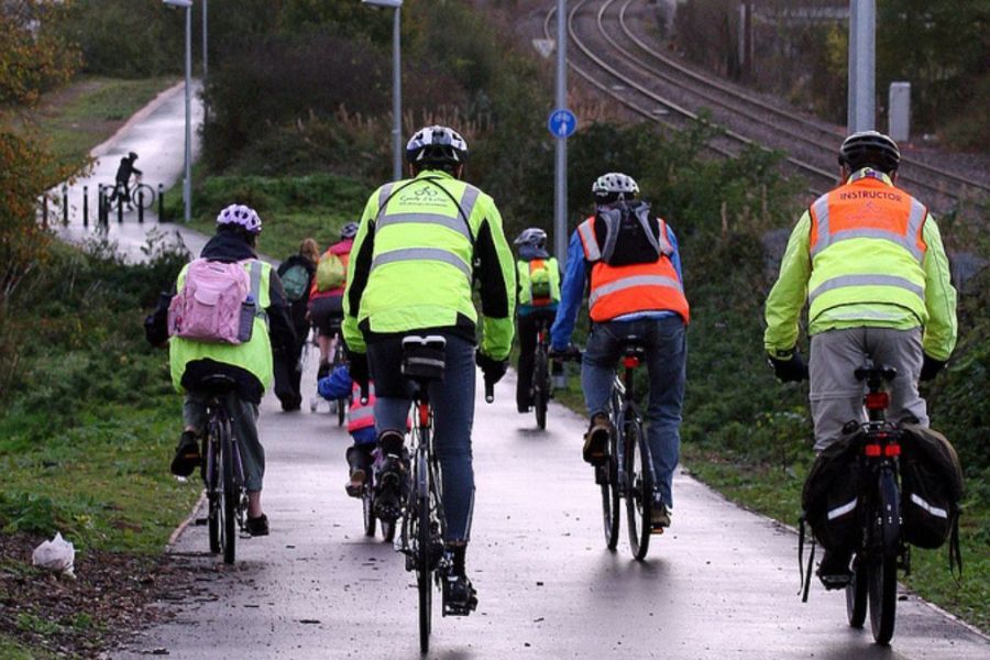 cyclists in hi-vis