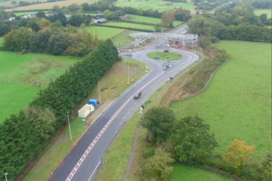 An aerial view of the A361 North Devon Link Road