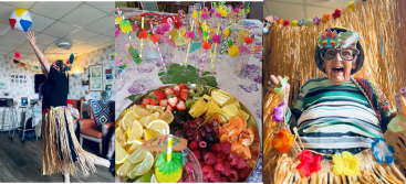 hawaii celebration party with fruit platter