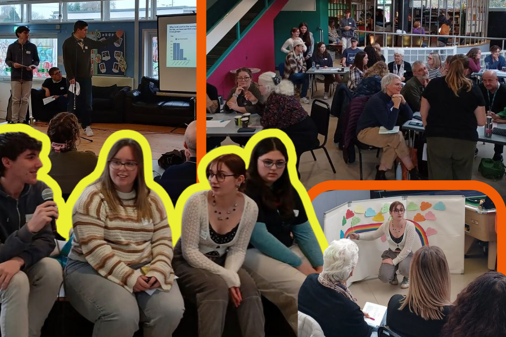 a collage of photos from our youth voice saturday event