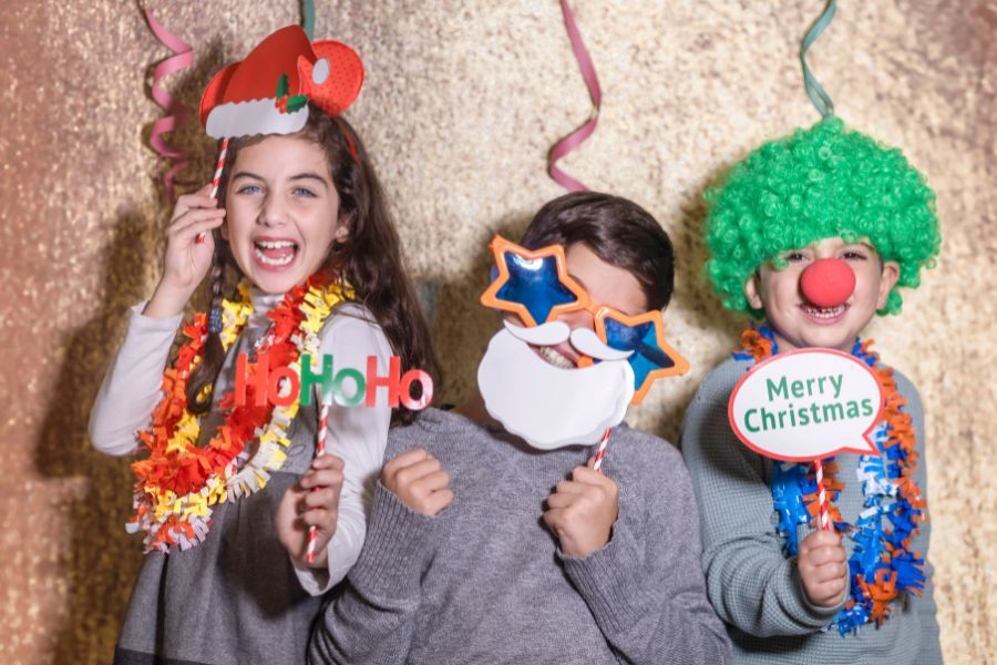 Children dressed in festive wear