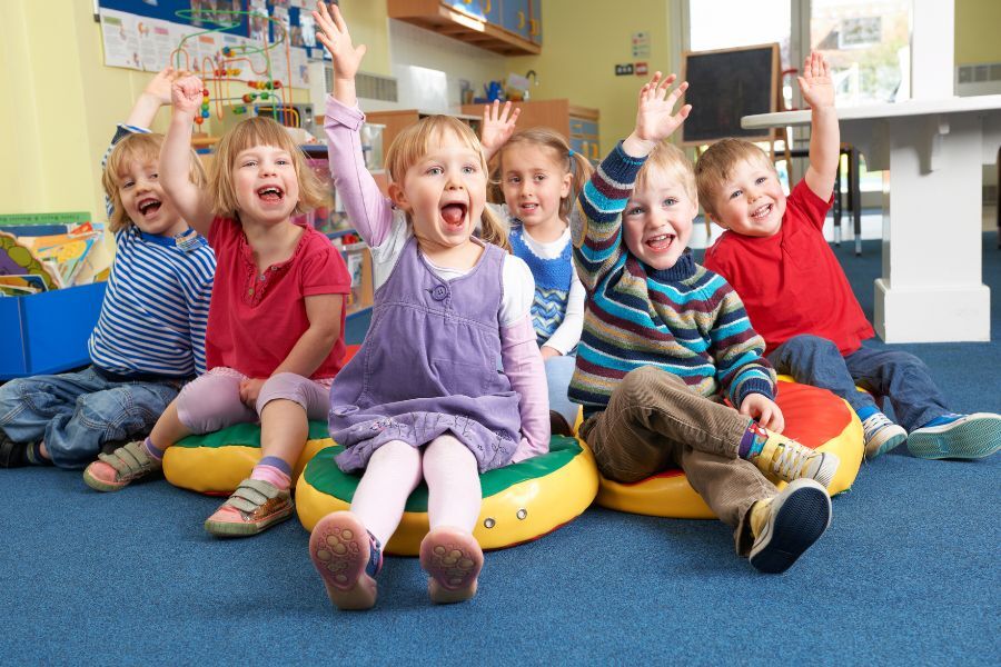 Happy children at pre school