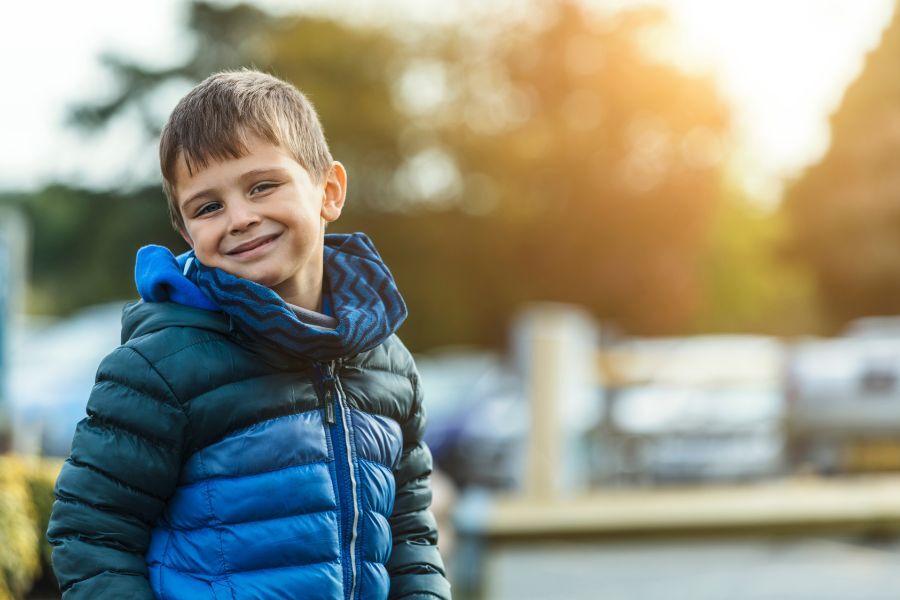 Young boy smiling