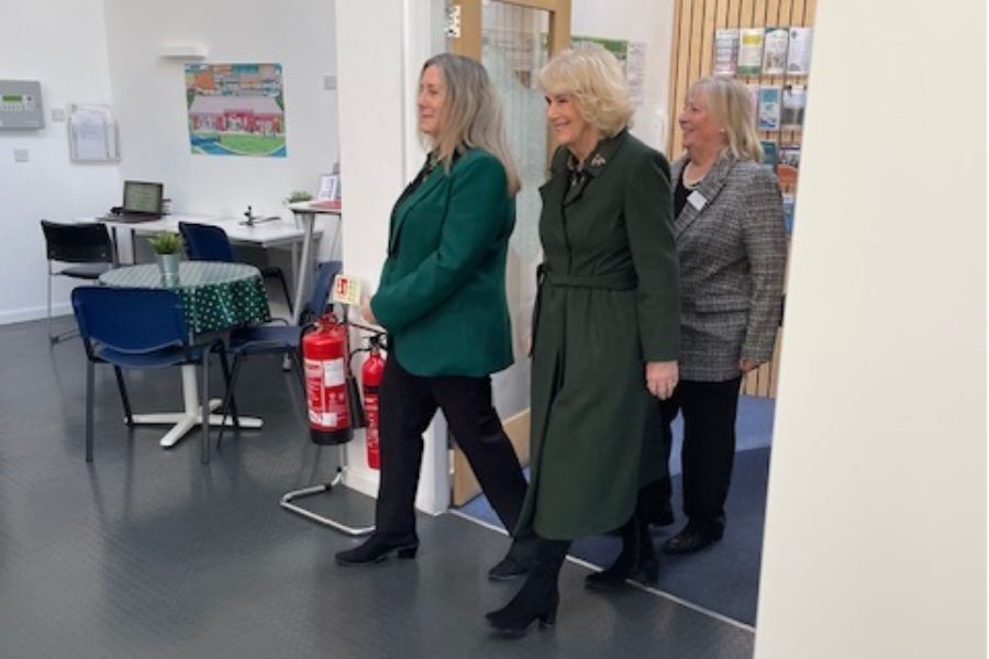 Her Majesty Queen Camilla at Exeter Colab this week