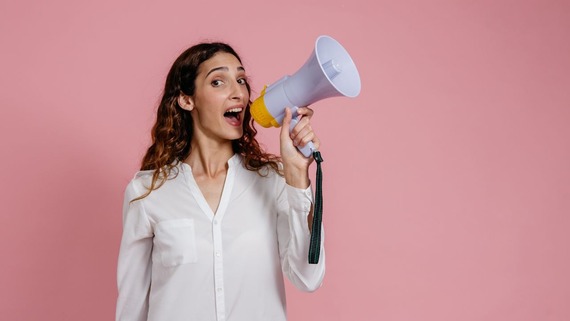 woman with megaphone