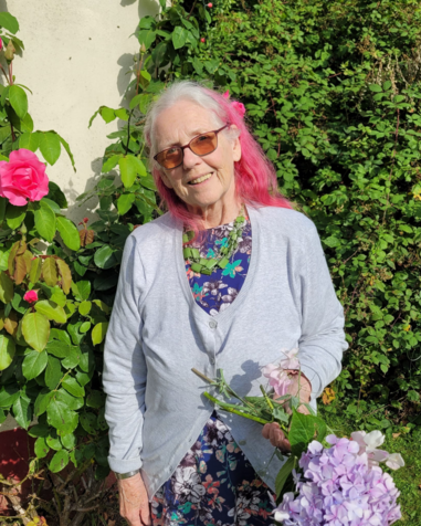 Fiona with flowers