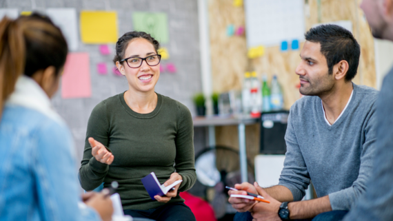 People talking in a group