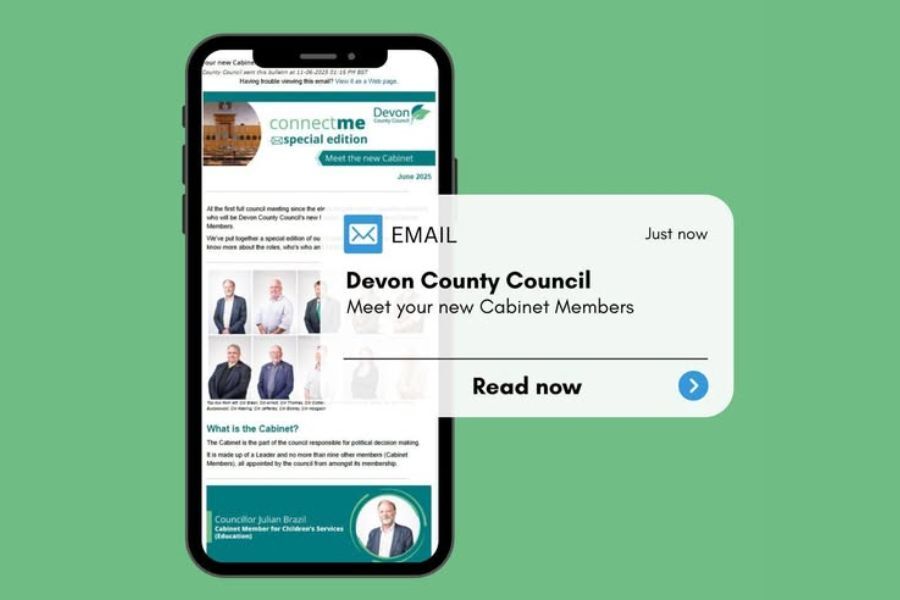 Newsletter on a phone