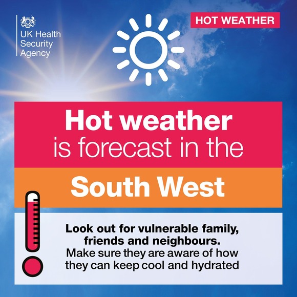Hot weather is forecast for the South West