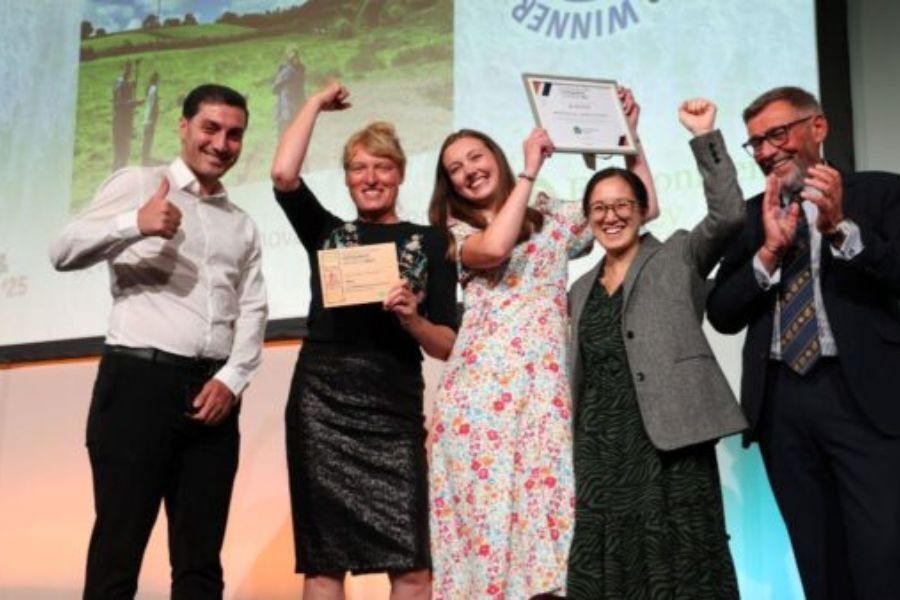 The DRIP partners on stage collecting their Flood & Coast Excellence Award