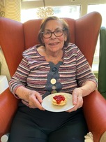 Woman with scone