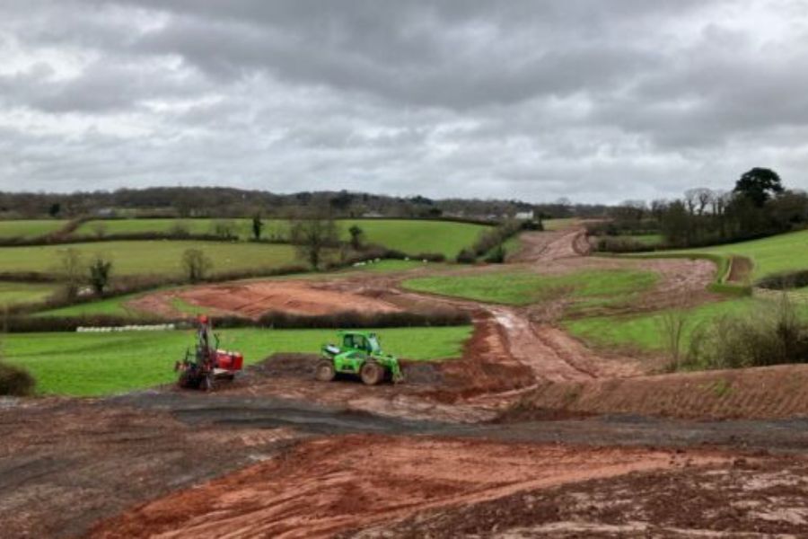 Excavation work underway in fields near Dinan Way, Exmouth