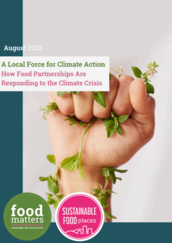 front page report shows a fist gripping green shotts and soil