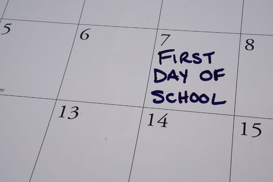First day of school on calendar