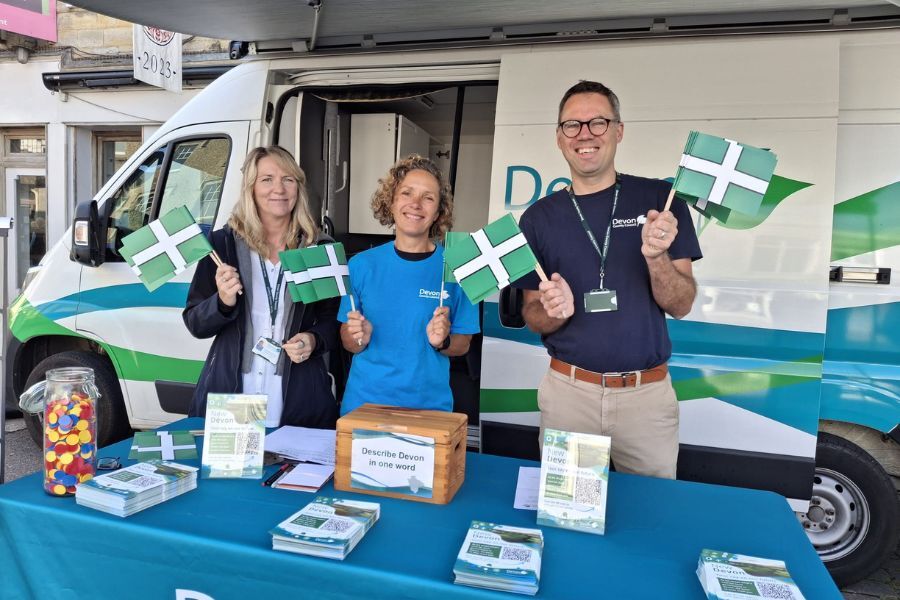 Staff from Devon County Council on the engagement stand in Axminster this week