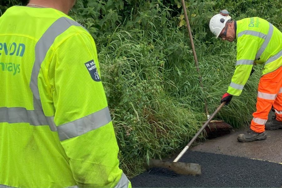 Potholes being repaired