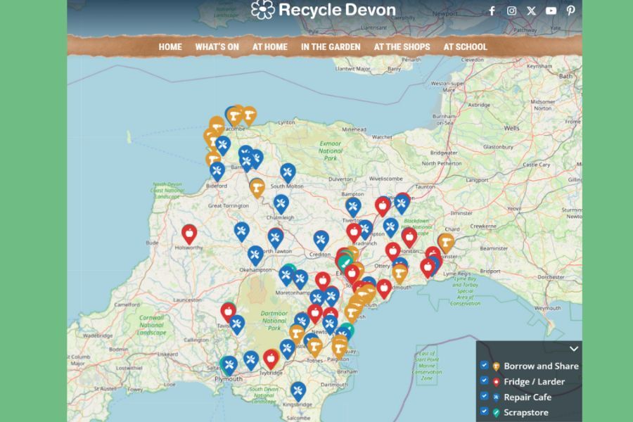 Recycle Devon map