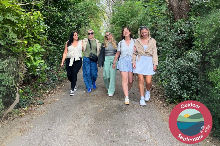 Friends walking together