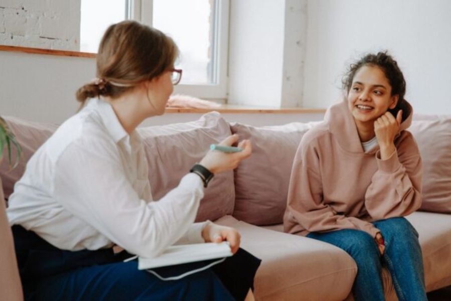 People in conversation