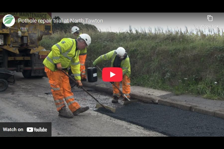 Highways workers carrying out road surface repairs