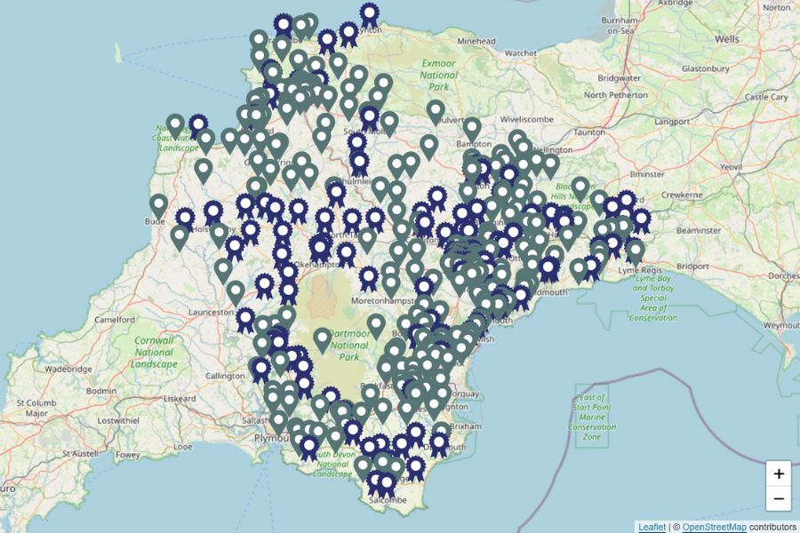 Map of Devon schools signed up to learning and inclusion strategy