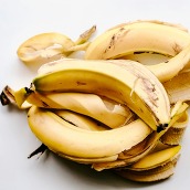 pile of banana skins representing food waste