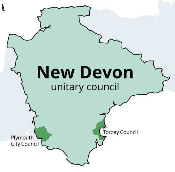 New Devon map