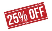 25 percent off sticker