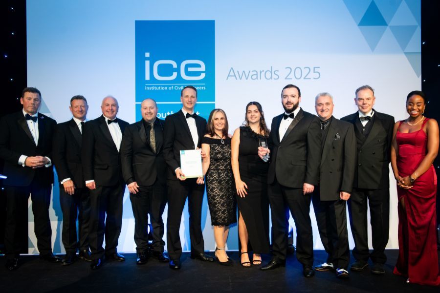 Representatives from Devon County Council and Teignbridge District Council attending the ICE Awards 2025 in Bristol